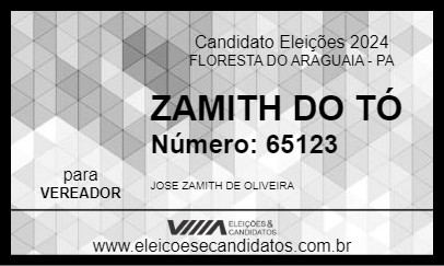 Candidato ZAMITH DO TÓ 2024 - FLORESTA DO ARAGUAIA - Eleições