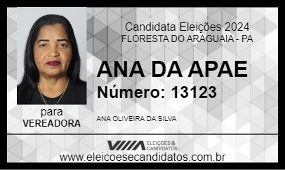 Candidato ANA OLIVEIRA 2024 - FLORESTA DO ARAGUAIA - Eleições