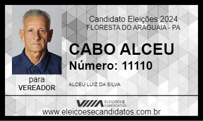 Candidato CABO ALCEU 2024 - FLORESTA DO ARAGUAIA - Eleições