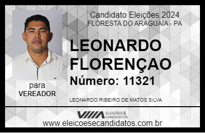 Candidato LEONARDO DO FLORENÇAO 2024 - FLORESTA DO ARAGUAIA - Eleições