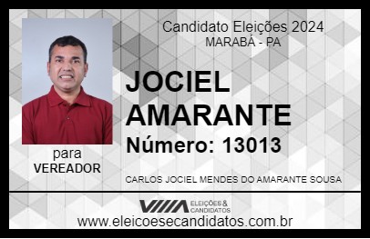 Candidato JOCIEL AMARANTE 2024 - MARABÁ - Eleições