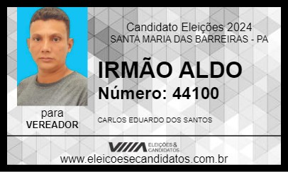 Candidato IRMÃO ALDO 2024 - SANTA MARIA DAS BARREIRAS - Eleições