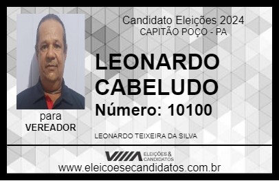 Candidato LEONARDO CABELUDO 2024 - CAPITÃO POÇO - Eleições