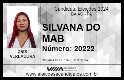 Candidato SILVANA DO MAB 2024 - BAIÃO - Eleições