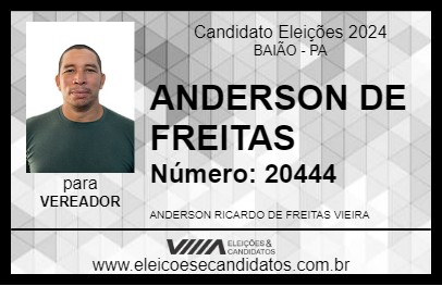 Candidato ANDERSON DE FREITAS 2024 - BAIÃO - Eleições