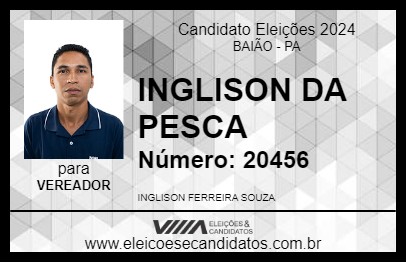 Candidato INGLISON DA PESCA 2024 - BAIÃO - Eleições