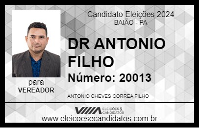 Candidato DR ANTONIO FILHO 2024 - BAIÃO - Eleições