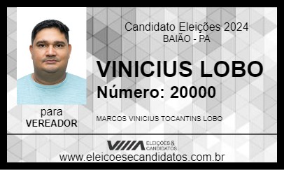 Candidato VINICIUS LOBO 2024 - BAIÃO - Eleições