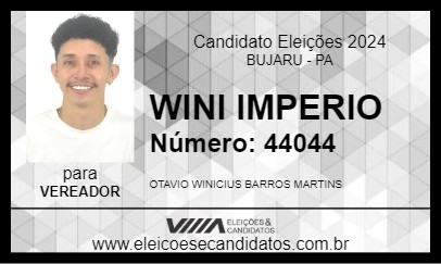 Candidato WINI IMPERIO 2024 - BUJARU - Eleições