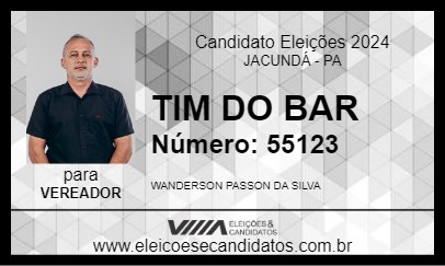 Candidato TIM DO BAR 2024 - JACUNDÁ - Eleições