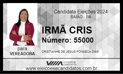 Candidato IRMÃ CRIS 2024 - BAIÃO - Eleições