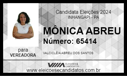 Candidato MÔNICA ABREU 2024 - INHANGAPI - Eleições