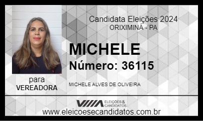 Candidato MICHELE 2024 - ORIXIMINÁ - Eleições