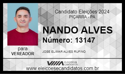 Candidato NANDO ALVES  2024 - PIÇARRA - Eleições