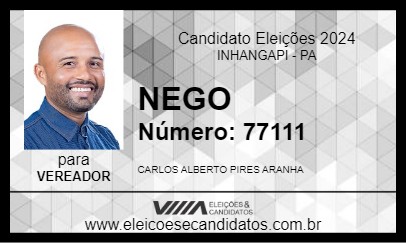 Candidato NEGO 2024 - INHANGAPI - Eleições