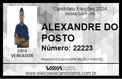 Candidato ALEXANDRE DO POSTO 2024 - INHANGAPI - Eleições