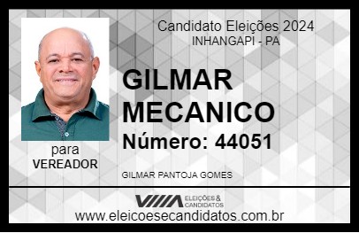 Candidato GILMAR MECANICO 2024 - INHANGAPI - Eleições