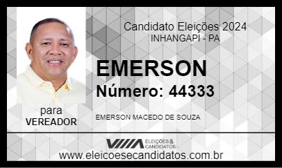 Candidato EMERSON PROMOTER 2024 - INHANGAPI - Eleições