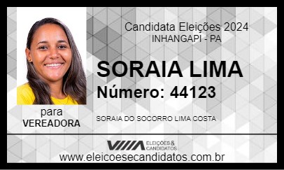 Candidato SORAIA LIMA 2024 - INHANGAPI - Eleições