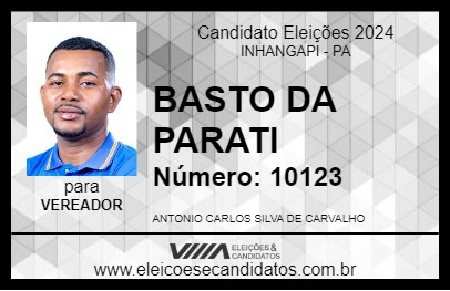 Candidato BASTO DA PARATI 2024 - INHANGAPI - Eleições