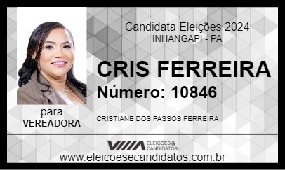 Candidato CRIS FERREIRA 2024 - INHANGAPI - Eleições