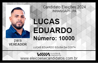 Candidato LUCAS EDUARDO 2024 - INHANGAPI - Eleições