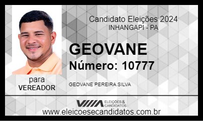 Candidato GEOVANE 2024 - INHANGAPI - Eleições