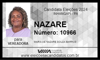 Candidato NAZARÉ QUILOMBOLA 2024 - INHANGAPI - Eleições