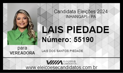 Candidato LAIS PIEDADE 2024 - INHANGAPI - Eleições