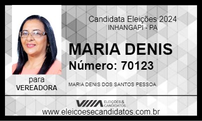 Candidato MARIA DENIS 2024 - INHANGAPI - Eleições