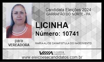 Candidato LICINHA 2024 - GARRAFÃO DO NORTE - Eleições