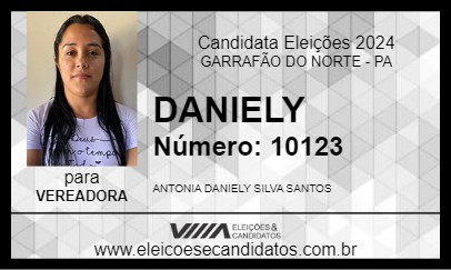 Candidato DANIELY 2024 - GARRAFÃO DO NORTE - Eleições