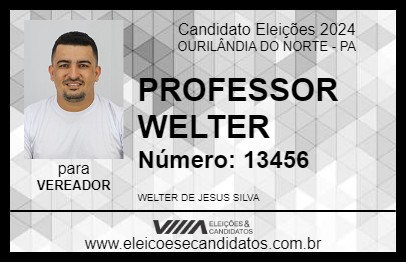 Candidato PROFESSOR WELTER 2024 - OURILÂNDIA DO NORTE - Eleições