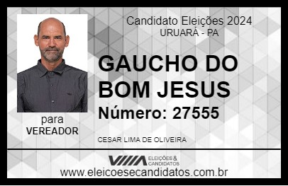 Candidato GAUCHO DO BOM JESUS 2024 - URUARÁ - Eleições