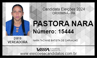 Candidato PASTORA NARA 2024 - ORIXIMINÁ - Eleições