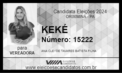 Candidato KEKÉ 2024 - ORIXIMINÁ - Eleições