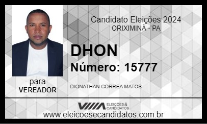 Candidato DHON 2024 - ORIXIMINÁ - Eleições