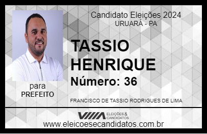 Candidato TASSIO HENRIQUE 2024 - URUARÁ - Eleições