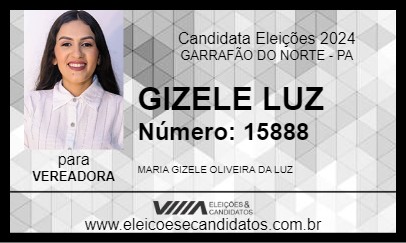 Candidato GIZELE LUZ 2024 - GARRAFÃO DO NORTE - Eleições