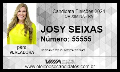 Candidato JOSY SEIXAS 2024 - ORIXIMINÁ - Eleições