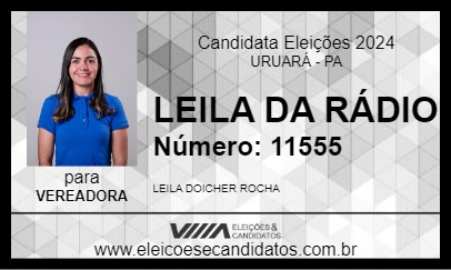 Candidato LEILA DA RÁDIO 2024 - URUARÁ - Eleições