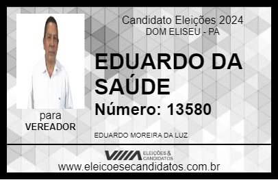 Candidato EDUARDO DA SAÚDE 2024 - DOM ELISEU - Eleições