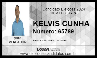 Candidato KELVIS CUNHA 2024 - DOM ELISEU - Eleições