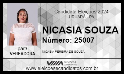 Candidato NICASIA SOUZA 2024 - URUARÁ - Eleições