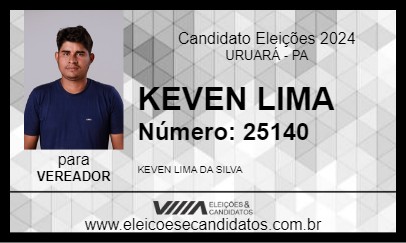 Candidato KEVEN LIMA 2024 - URUARÁ - Eleições