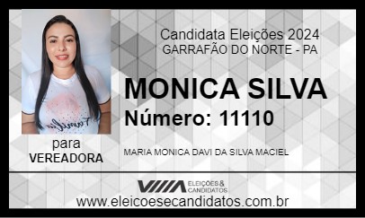 Candidato MONICA SILVA 2024 - GARRAFÃO DO NORTE - Eleições