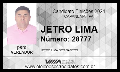 Candidato JETRO LIMA 2024 - CAPANEMA - Eleições