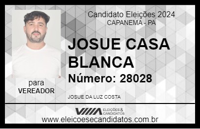 Candidato JOSUE CASA BLANCA 2024 - CAPANEMA - Eleições