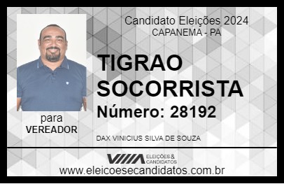 Candidato TIGRAO SOCORRISTA 2024 - CAPANEMA - Eleições