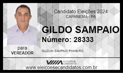 Candidato GILDO SAMPAIO 2024 - CAPANEMA - Eleições